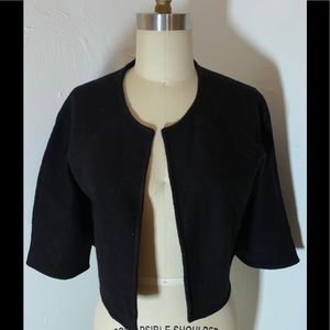Anthropologie boiled wool crop swing jacket.